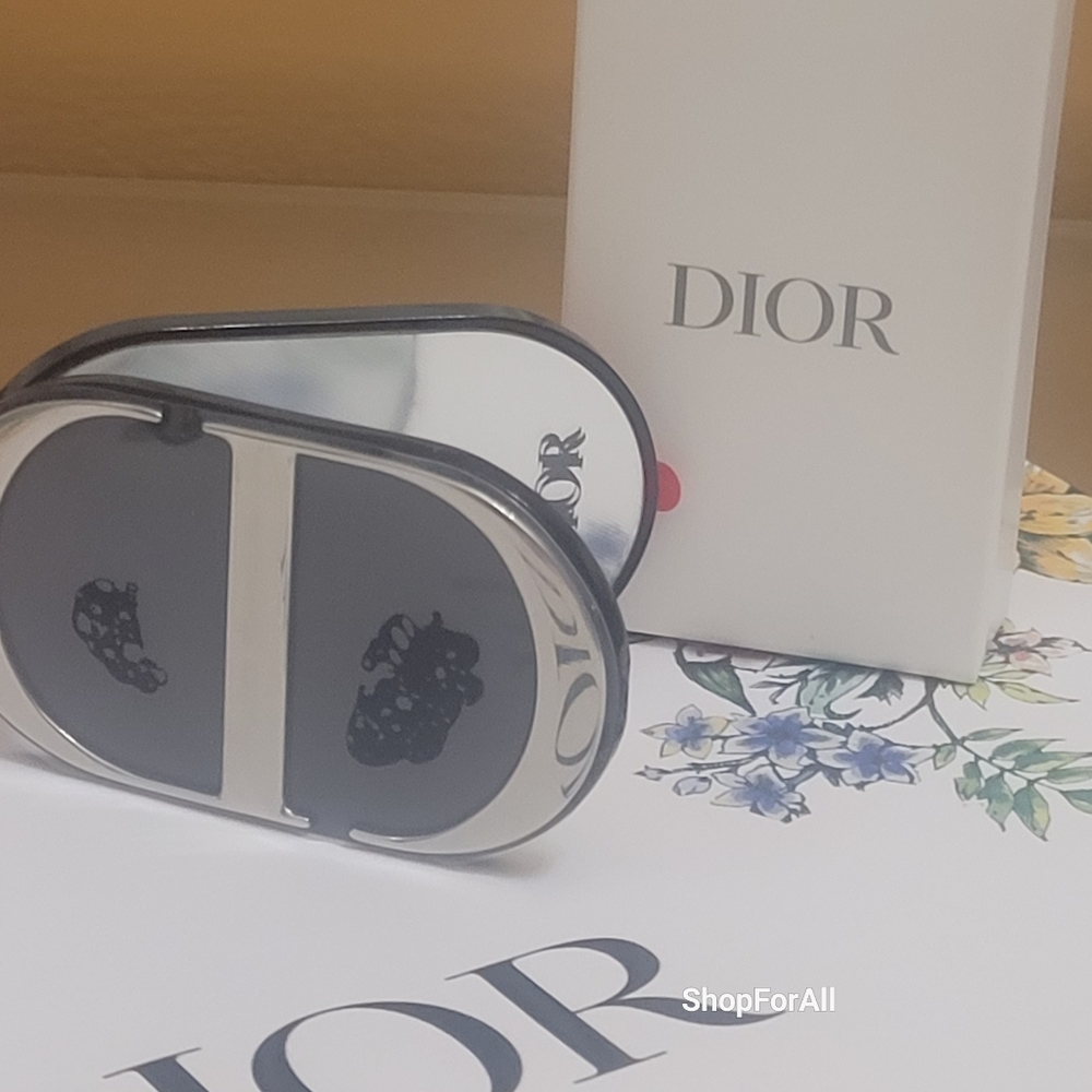 DIOR CD Smart Phone Pop Socket Phone Ring Mirror Stand Black/Silver Compact - Picture 9 of 16